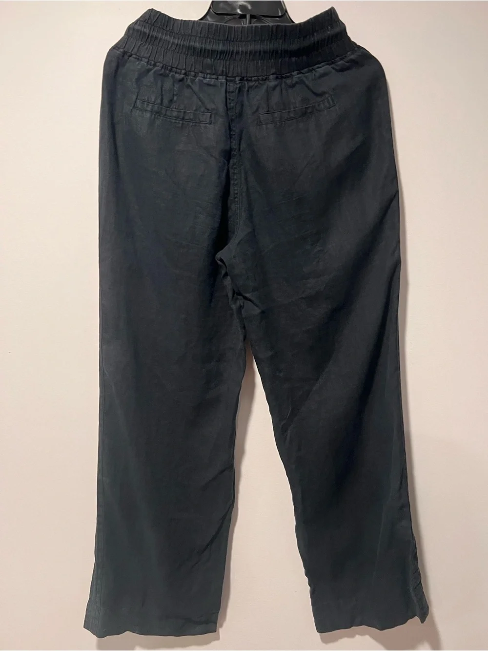 Quince women’s Black Elastic-Waist Linen pants